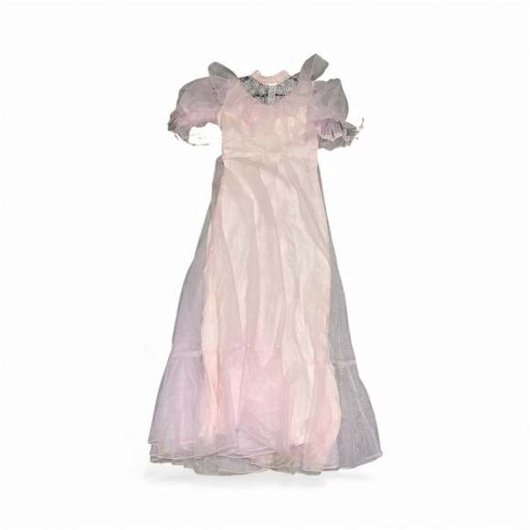 Unbranded Dresses & Skirts - Vintage 1930s Sheer Pink Organdy Gown with Puff Sleeves